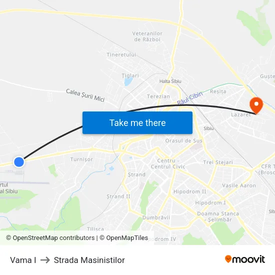 Vama I to Strada Masinistilor map