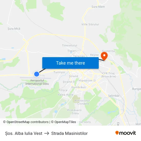Șos. Alba Iulia Vest to Strada Masinistilor map