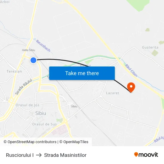 Rusciorului I to Strada Masinistilor map