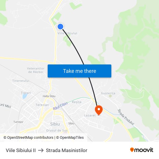 Viile Sibiului II to Strada Masinistilor map