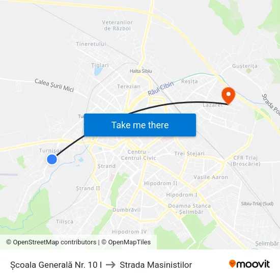 Școala Generală Nr. 10 I to Strada Masinistilor map