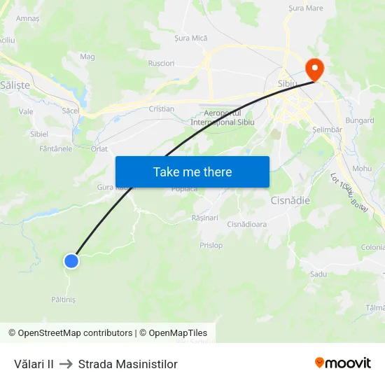 Păltiniș | Centrul De Informare II to Strada Masinistilor map