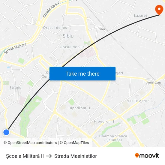 Școala Militară II to Strada Masinistilor map