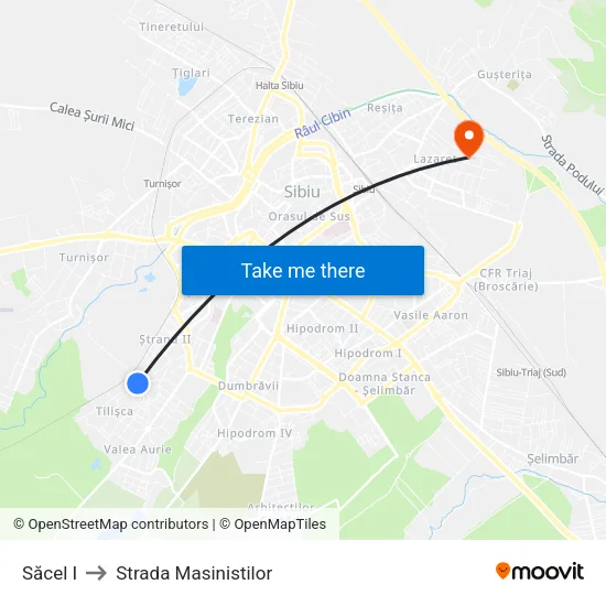 Săcel I to Strada Masinistilor map