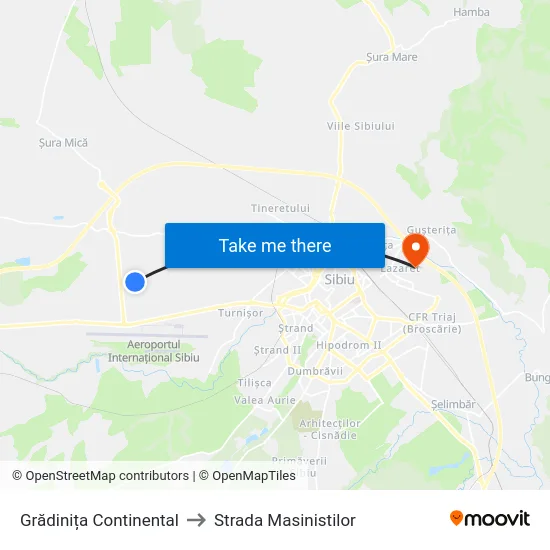 Grădinița Aumovio to Strada Masinistilor map
