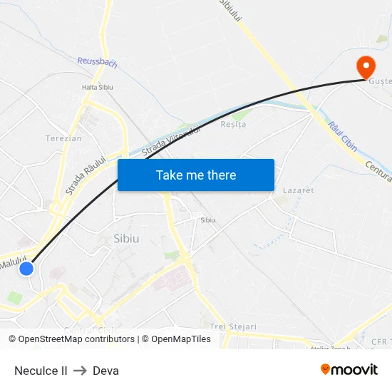 Neculce II to Deva map