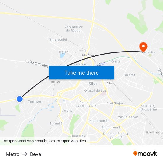Metro to Deva map