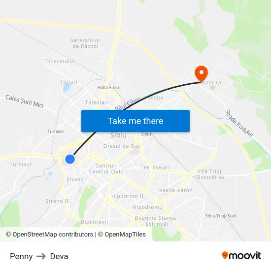 Penny to Deva map