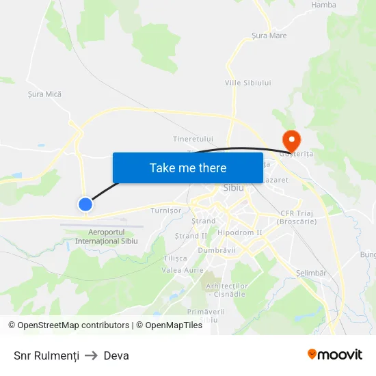 Snr Rulmenți to Deva map