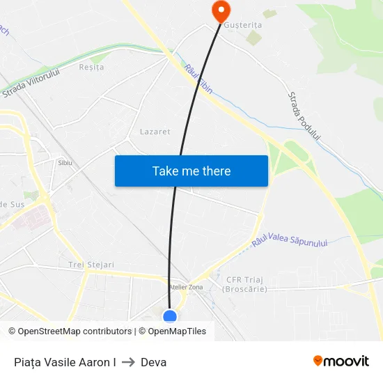 Piața Vasile Aaron I to Deva map