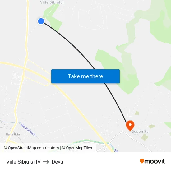Viile Sibiului IV to Deva map