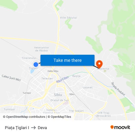 Piața Țiglari I to Deva map