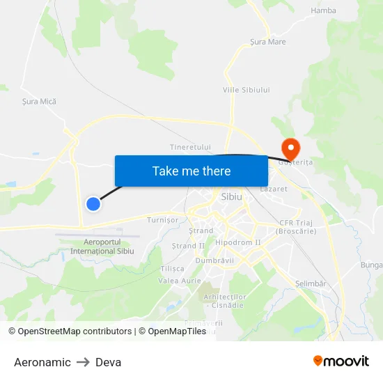 Kendrion to Deva map