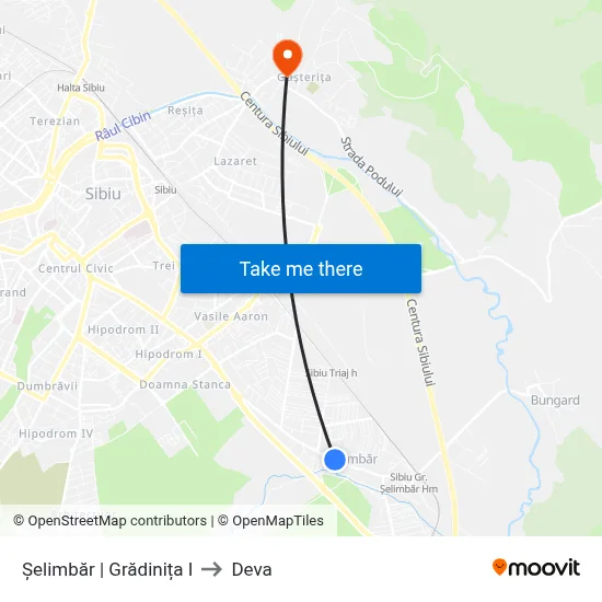 Șelimbăr | Grădinița I to Deva map
