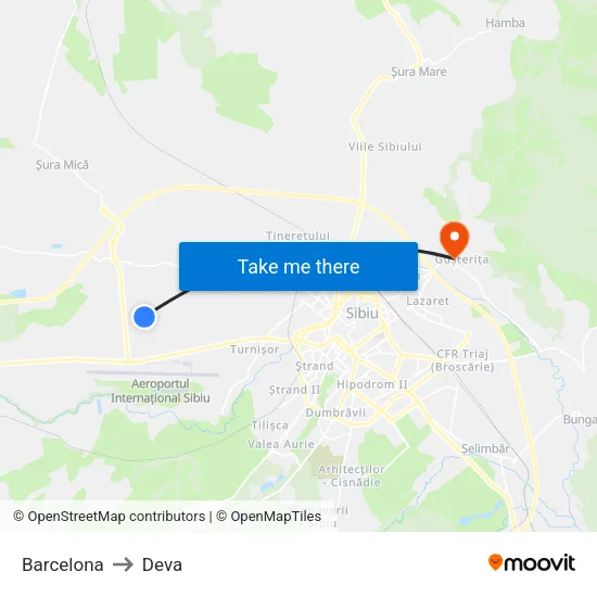Monaco to Deva map