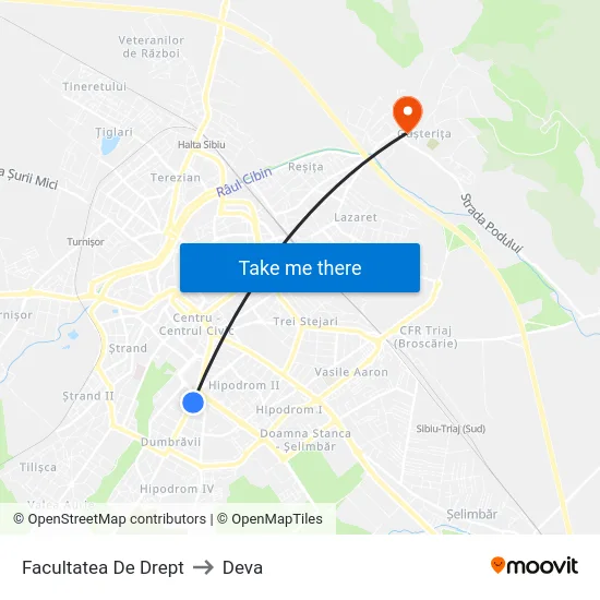 Facultatea De Drept to Deva map