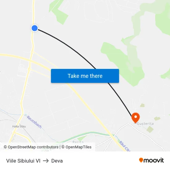 Viile Sibiului VI to Deva map