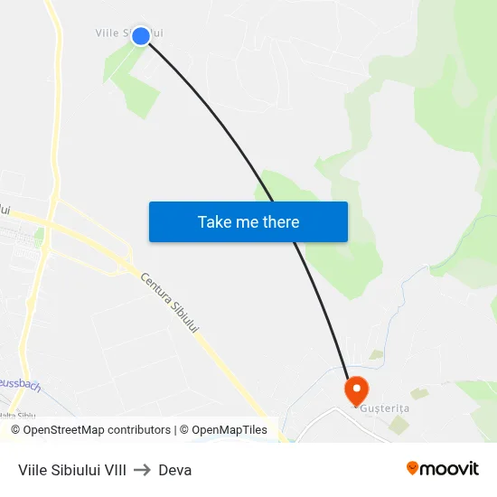 Viile Sibiului VIII to Deva map