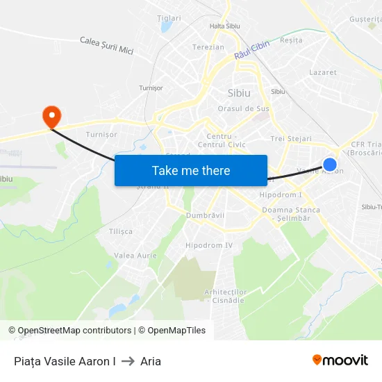 Piața Vasile Aaron I to Aria map