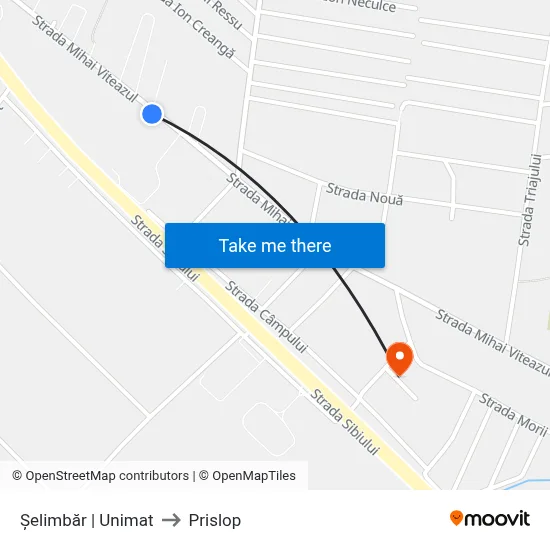 Șelimbăr | Unimat to Prislop map