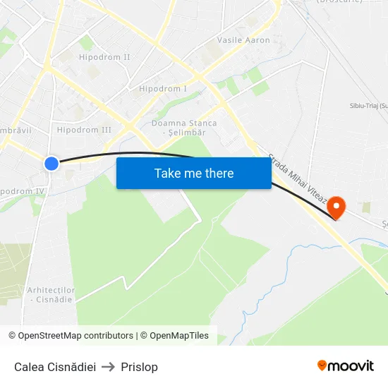 Calea Cisnădiei to Prislop map