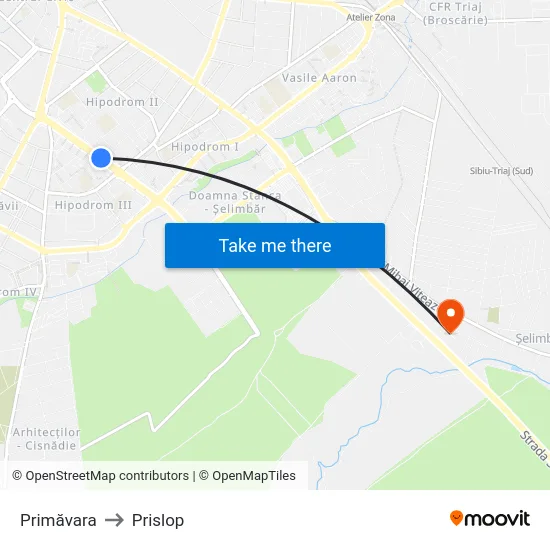 Primăvara to Prislop map