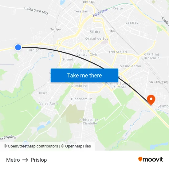 Metro to Prislop map