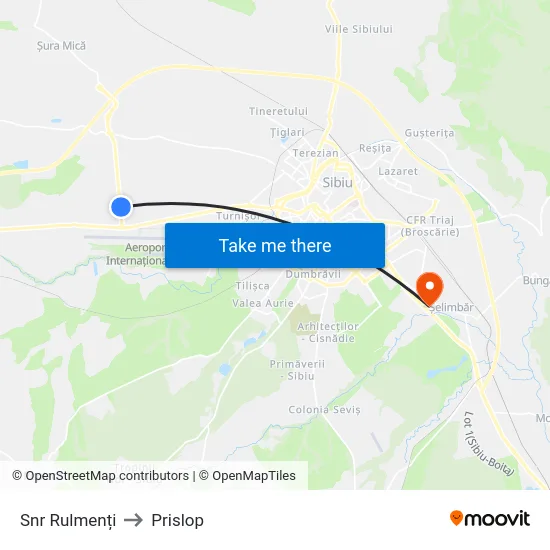 Snr Rulmenți to Prislop map