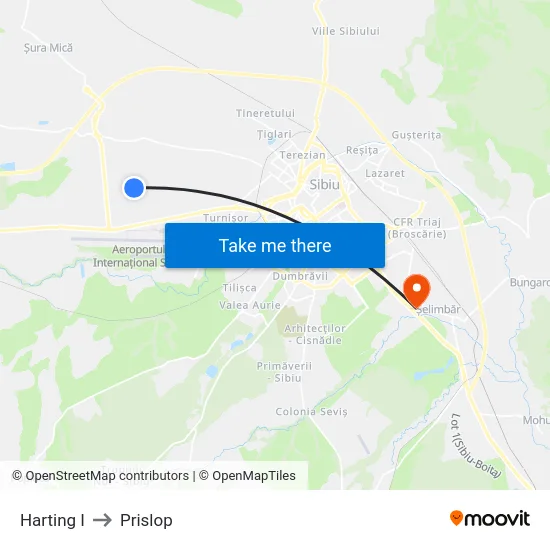 Harting I to Prislop map