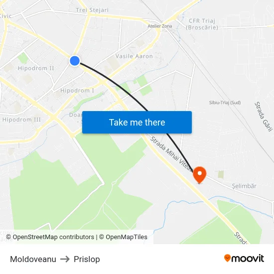 Moldoveanu to Prislop map