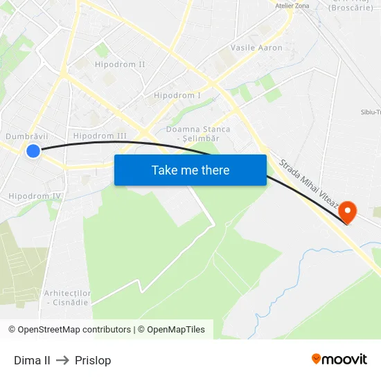 Dima II to Prislop map