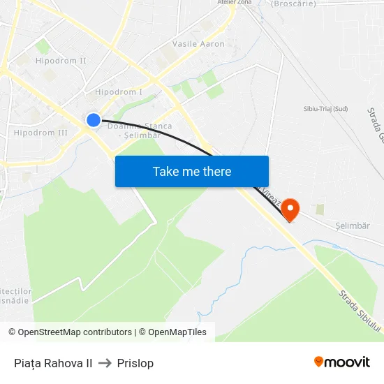 Piața Rahova II to Prislop map