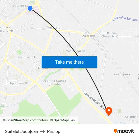 Spitalul Județean to Prislop map