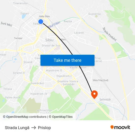 Strada Lungă to Prislop map