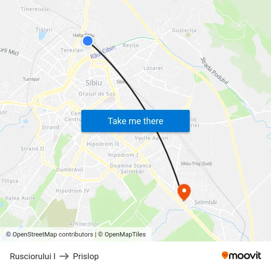 Rusciorului I to Prislop map