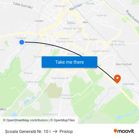Școala Generală Nr. 10 I to Prislop map