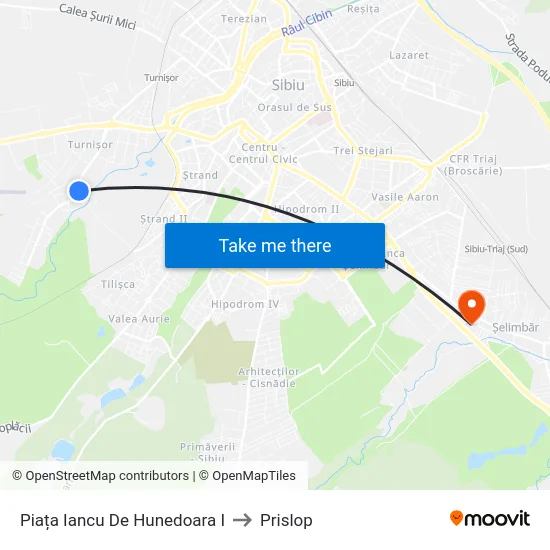 Piața Iancu De Hunedoara I to Prislop map