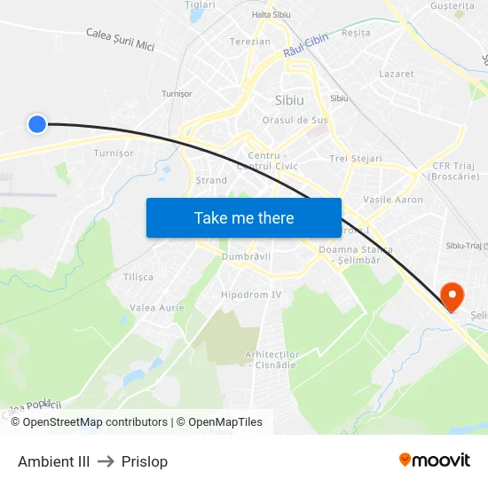 Ambient III to Prislop map