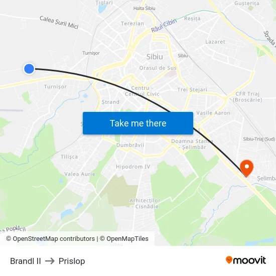 Brandl II to Prislop map