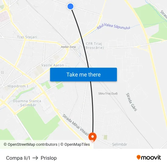 Compa Ii/I to Prislop map