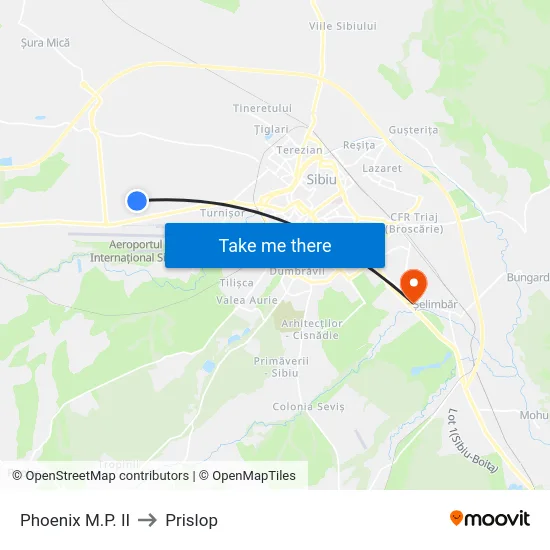 Phoenix M.P. II to Prislop map