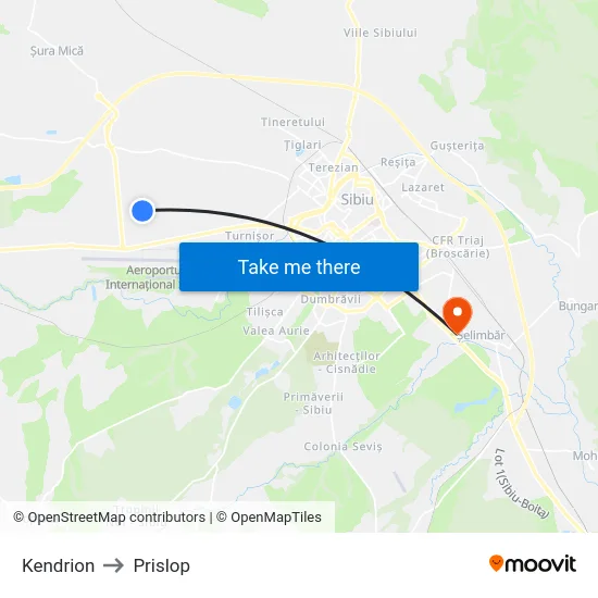 Kendrion to Prislop map