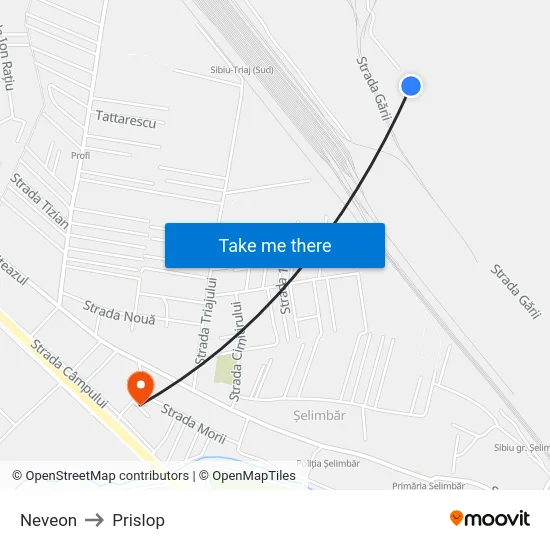Neveon to Prislop map