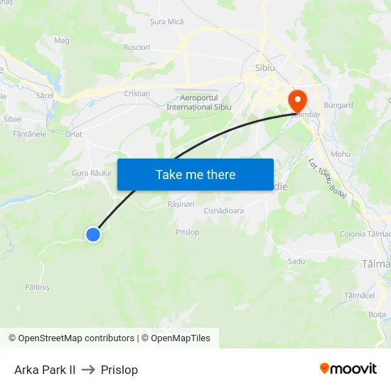 Păltiniș | Arka Park II to Prislop map