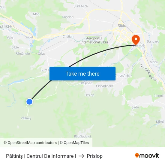Păltiniș | Centrul De Informare I to Prislop map