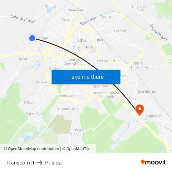 Transcom II to Prislop map