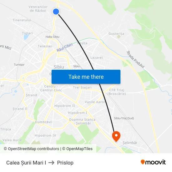 Calea Șurii Mari I to Prislop map