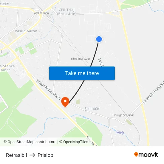 Retrasib I to Prislop map