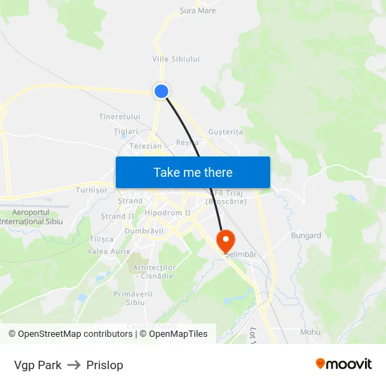 Vgp Park to Prislop map