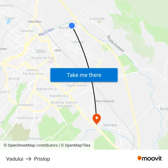 Vadului to Prislop map